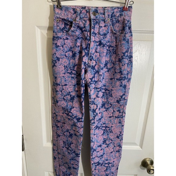 Vintage Early 80s Squeeze In Floral All Over Print Women’s Jeans Size 3 - Picture 5 of 16
